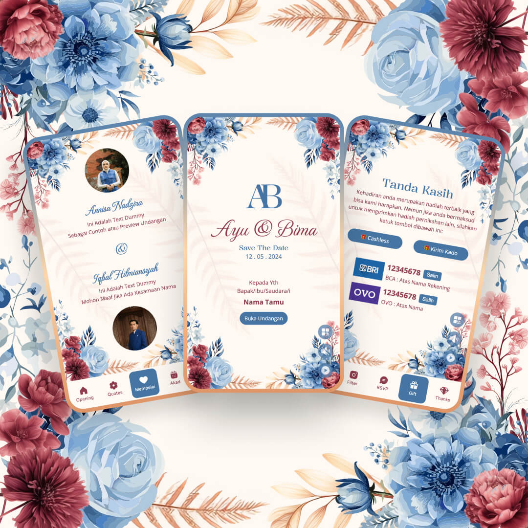 Tema Maroon And Blue