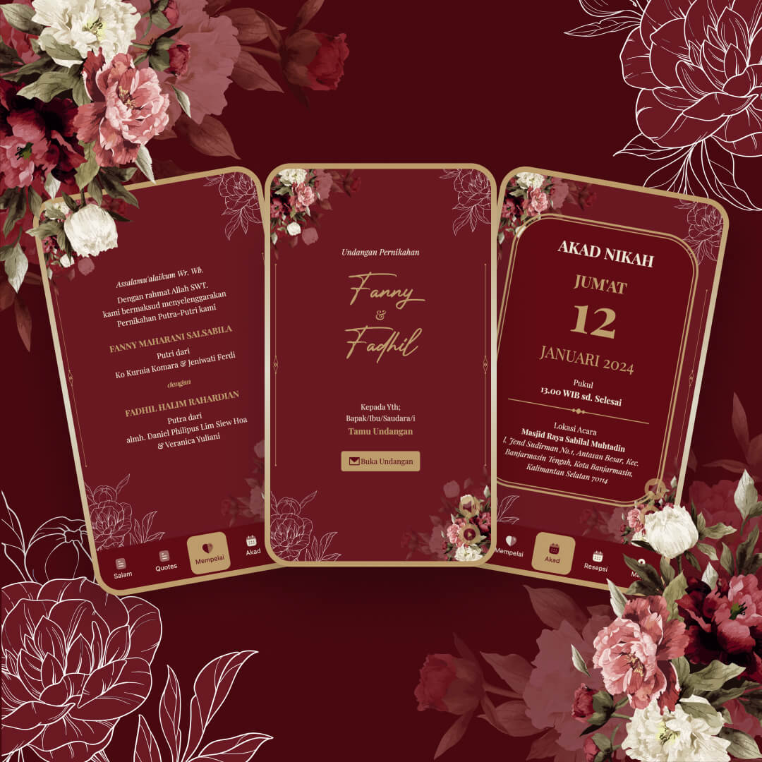 Tema Maroon Flowers